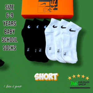 3-6&6-9 year's  baby school  premium Short  Socks (6 Pairs)